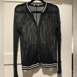 Black Mesh Zip-Up and Jacket